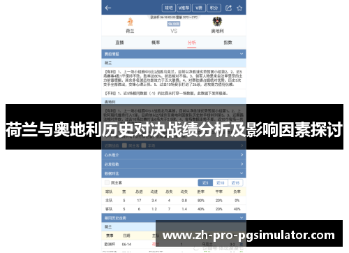 荷兰与奥地利历史对决战绩分析及影响因素探讨